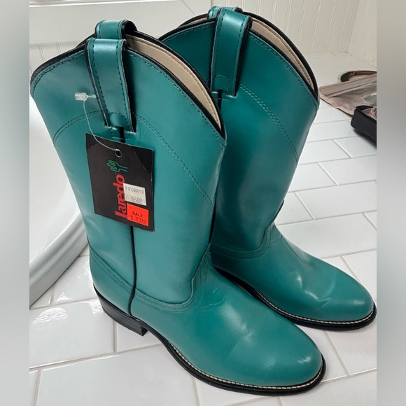 Laredo Teal Heeled Boots - Picture 14 of 15